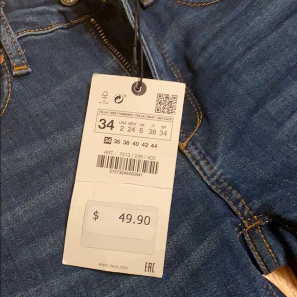 NWT Zara skinny Dark Blue Jeans. - Picture 5 of 5